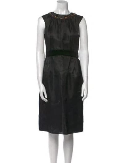 Pre-owned D&g Silk Midi Length Dress In Black