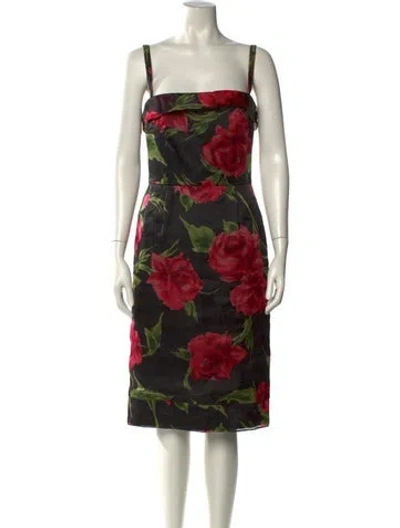 Pre-owned D&g Silk Midi Length Dress In Black