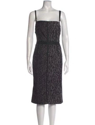 Pre-owned D&g Silk Midi Length Dress In Black