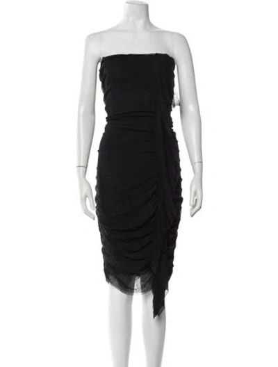Pre-owned D&g Silk Midi Length Dress In Black