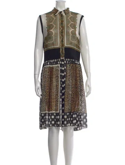 Pre-owned D&g Silk Midi Length Dress In Neutral