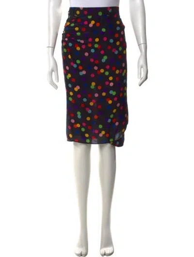 Pre-owned D&g Silk Midi Length Skirt In Multi