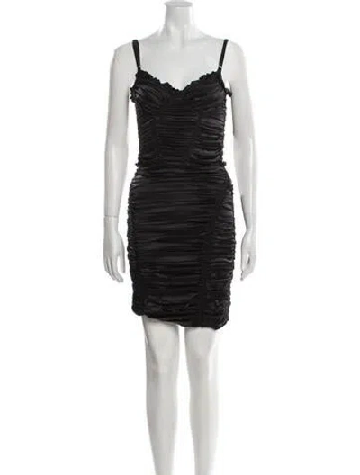 Pre-owned D&g Silk Mini Dress In Black