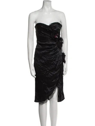 Pre-owned D&g Silk Mini Dress In Black