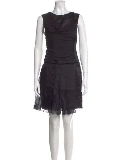 Pre-owned D&g Silk Mini Dress In Black