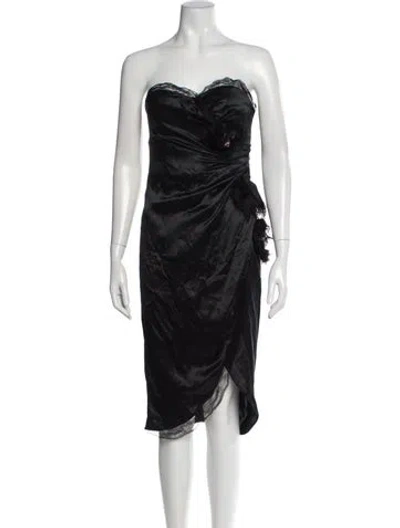 Pre-owned D&g Silk Mini Dress In Black