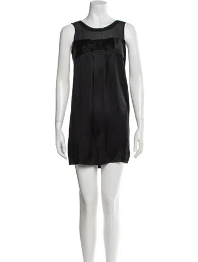 Pre-owned D&g Silk Mini Dress In Black