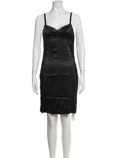 Pre-owned D&g Silk Mini Dress In Black