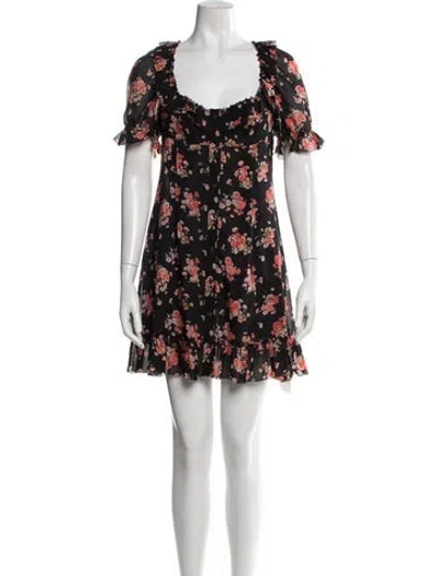 Pre-owned D&g Silk Mini Dress In Black/orange