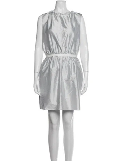 Pre-owned D&g Silk Mini Dress In Blue