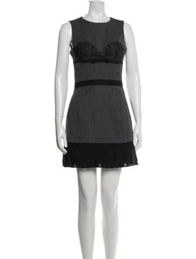 Pre-owned D&g Silk Mini Dress In Gray