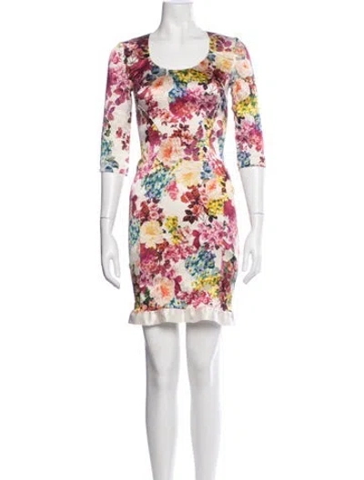 Pre-owned D&g Silk Mini Dress In Multicolor