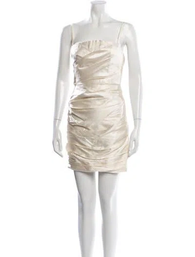 Pre-owned D&g Silk Mini Dress In Neutral