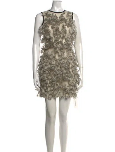 Pre-owned D&g Silk Mini Dress In Neutrals