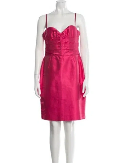 Pre-owned D&g Silk Mini Dress In Pink