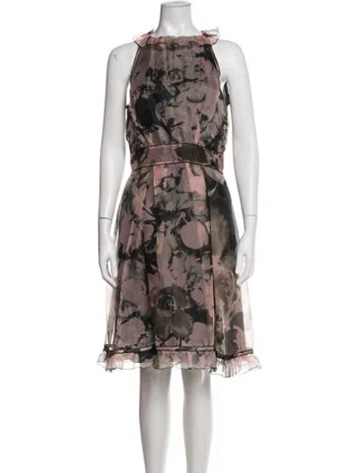 Pre-owned D&g Silk Mini Dress In Pink