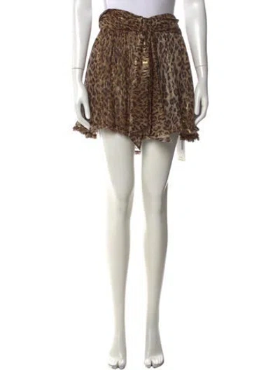 Pre-owned D&g Silk Mini Skirt In Metallic/neutrals