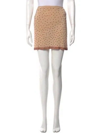 Pre-owned D&g Silk Mini Skirt In Neutral