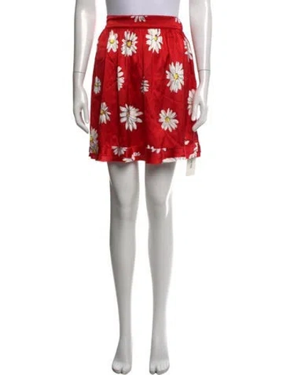Pre-owned D&g Silk Mini Skirt In Red