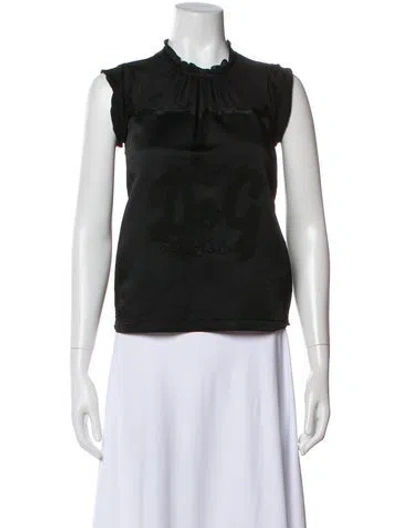 Pre-owned D&g Silk Patterned Top In Gray