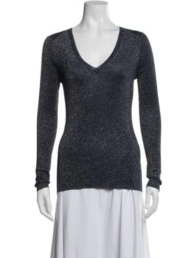 Pre-owned D&g Silk Printed Top In Blue