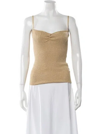 Pre-owned D&g Silk Square Neckline Top