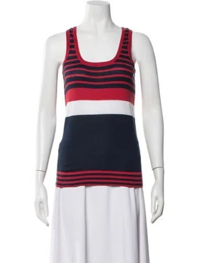 Pre-owned D&g Silk Striped Top In Blue