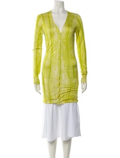 Pre-owned D&g Silk Tie-dye Print Sweater In Yellow