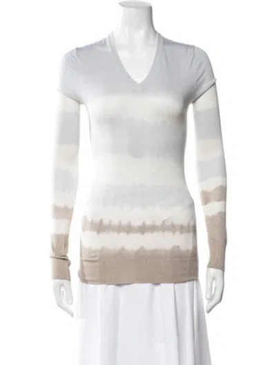 Pre-owned D&g Silk Tie-dye Print Top In White