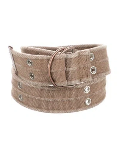 Pre-owned D&g Skinny Canvas Belt In Neutrals