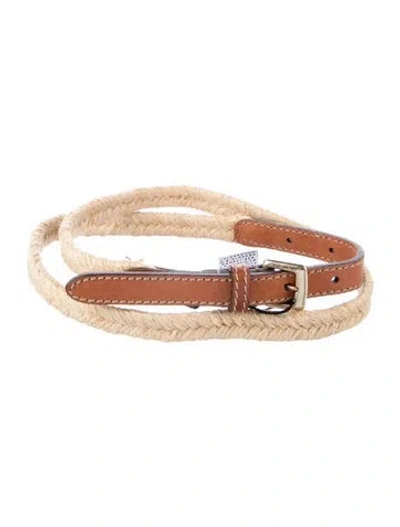Pre-owned D&g Skinny Jute Belt W/ Tags In Brown