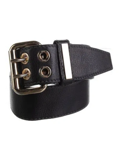 Pre-owned D&g Skinny Leather Belt In Black