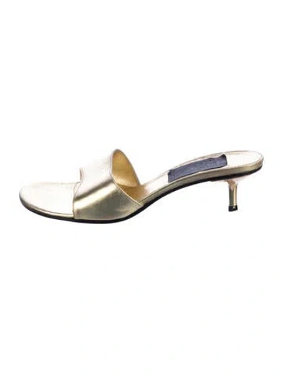 Pre-owned D&g Slides In Gold
