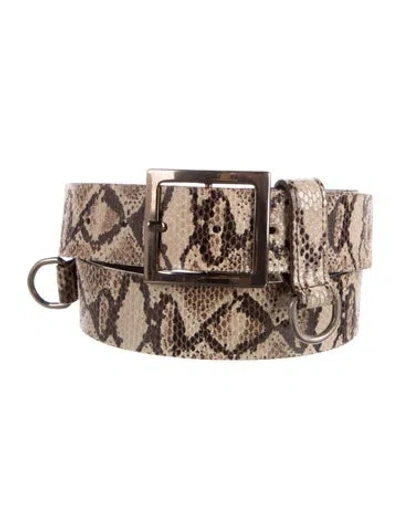 Pre-owned D&g Snakeskin Waist Belt In Brown