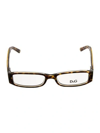 Pre-owned D&g Square Eyeglasses In Brown