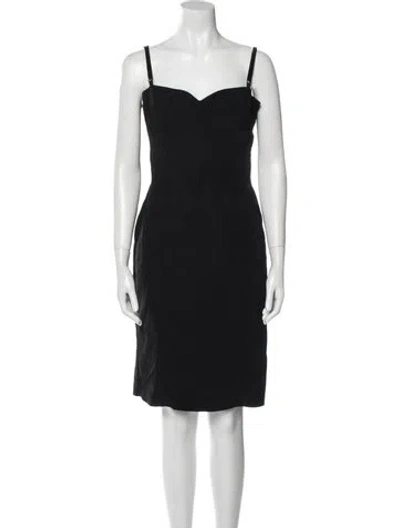 Pre-owned D&g Square Neckline Knee-length Dress In Black