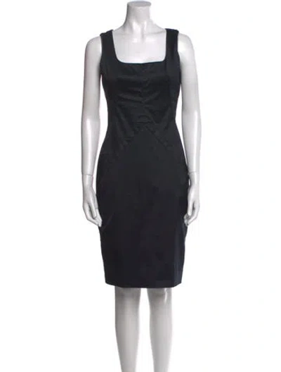 Pre-owned D&g Square Neckline Knee-length Dress In Black