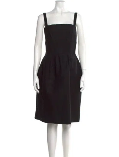 Pre-owned D&g Square Neckline Knee-length Dress In Black