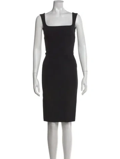 Pre-owned D&g Square Neckline Knee-length Dress In Black