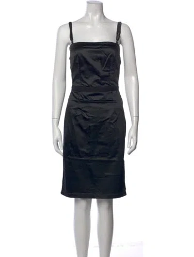 Pre-owned D&g Square Neckline Knee-length Dress In Black