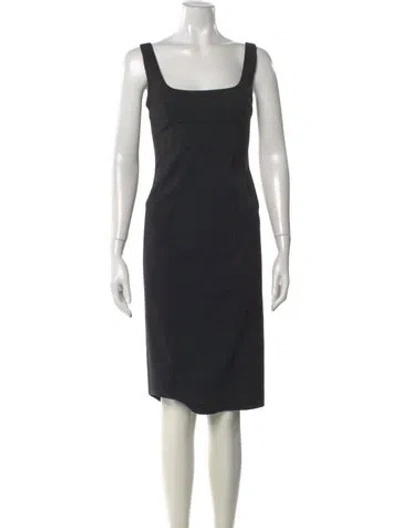 Pre-owned D&g Square Neckline Knee-length Dress In Black