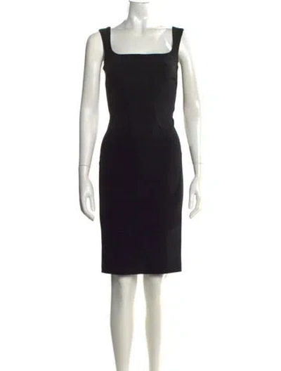 Pre-owned D&g Square Neckline Knee-length Dress In Black