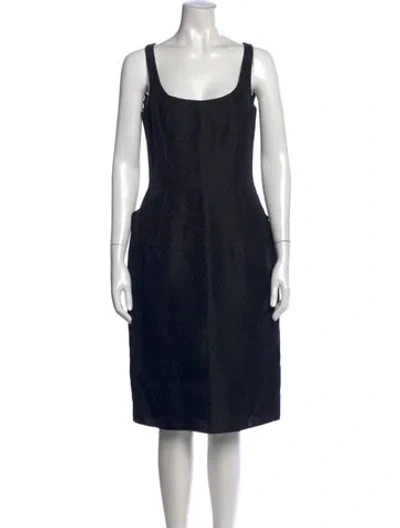 Pre-owned D&g Square Neckline Knee-length Dress In Black