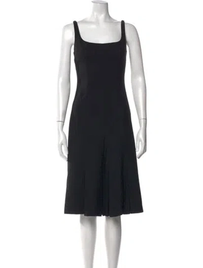 Pre-owned D&g Square Neckline Knee-length Dress In Black