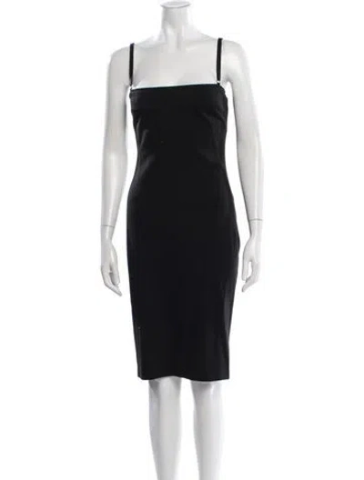 Pre-owned D&g Square Neckline Knee-length Dress In Black