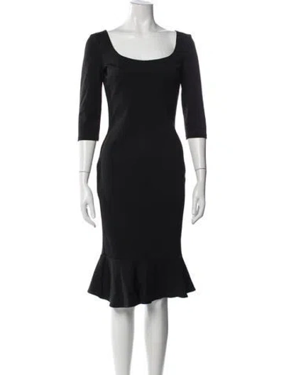 Pre-owned D&g Square Neckline Knee-length Dress In Black