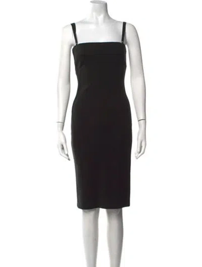 Pre-owned D&g Square Neckline Knee-length Dress In Black