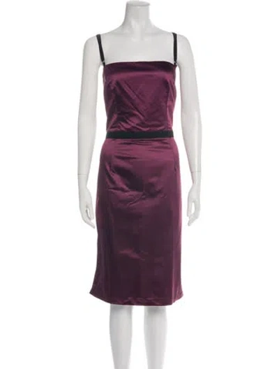 Pre-owned D&g Square Neckline Knee-length Dress In Black