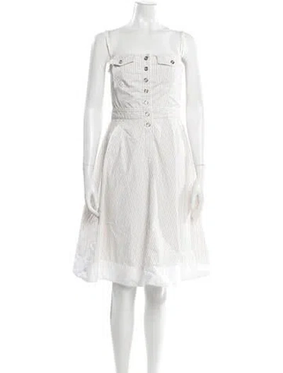 Pre-owned D&g Square Neckline Knee-length Dress In Neutral