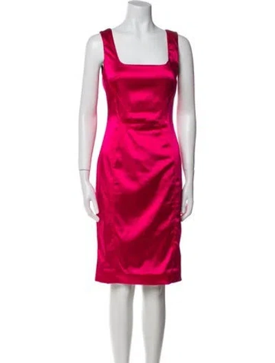 Pre-owned D&g Square Neckline Knee-length Dress In Pink